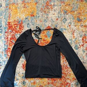 Elegant Black Long Sleeve Women's Top